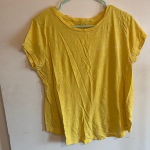 LOFT, size Large, “hello summertime” yellow tee